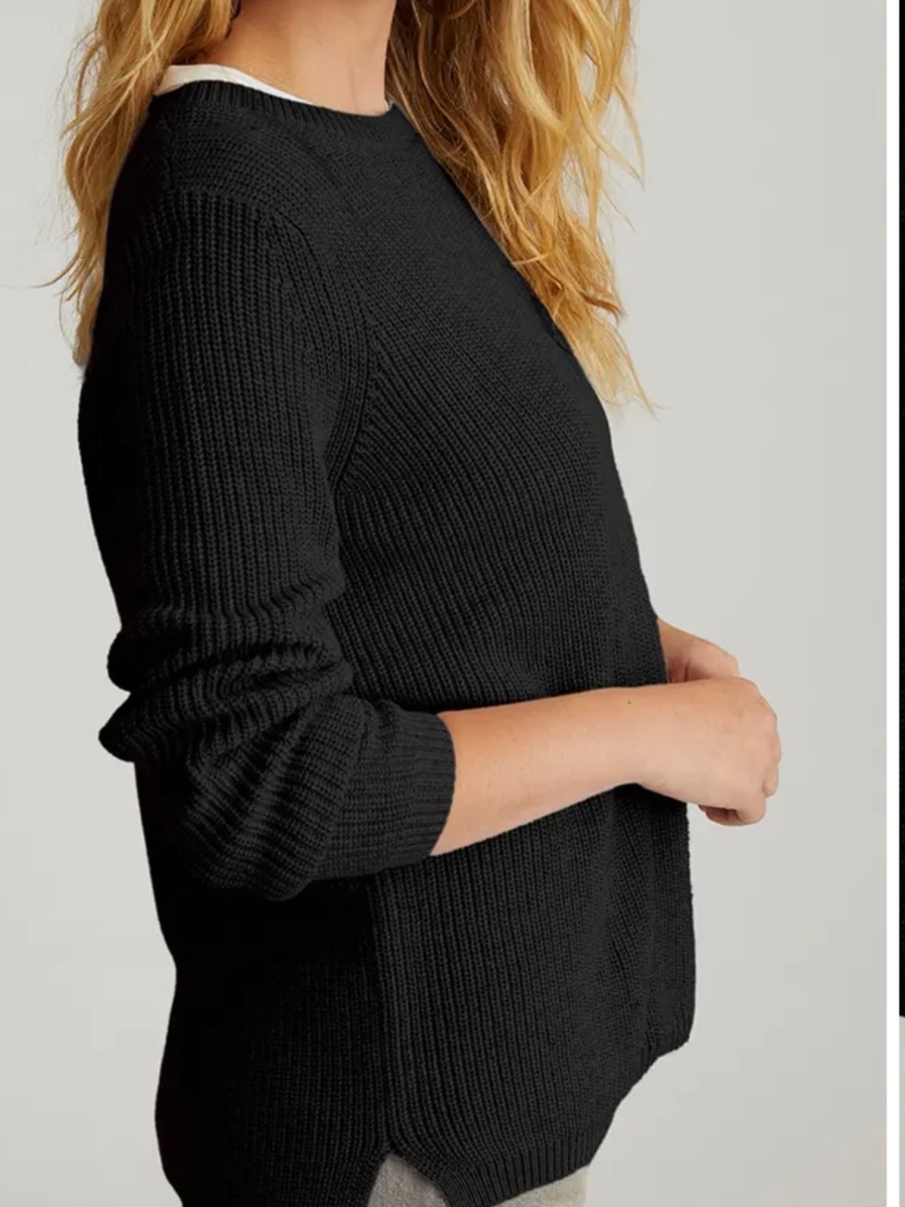 525 America Black Ribbed Crewneck Sweater